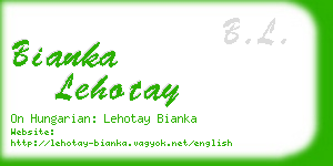 bianka lehotay business card